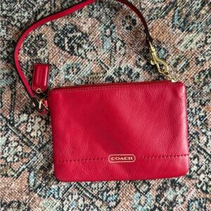Coach Red Leather Wristlet
